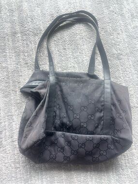 Gucci Black GG Monogram Canvas Dog Carrier